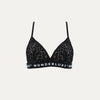 black leopard bralette  with elasticated underband and briefs 