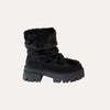 furry mountain boots with chunky sole