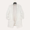 ivory tailored blazer with ruched sleeves