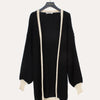 long cardigan with fisherman knit and gold threading
