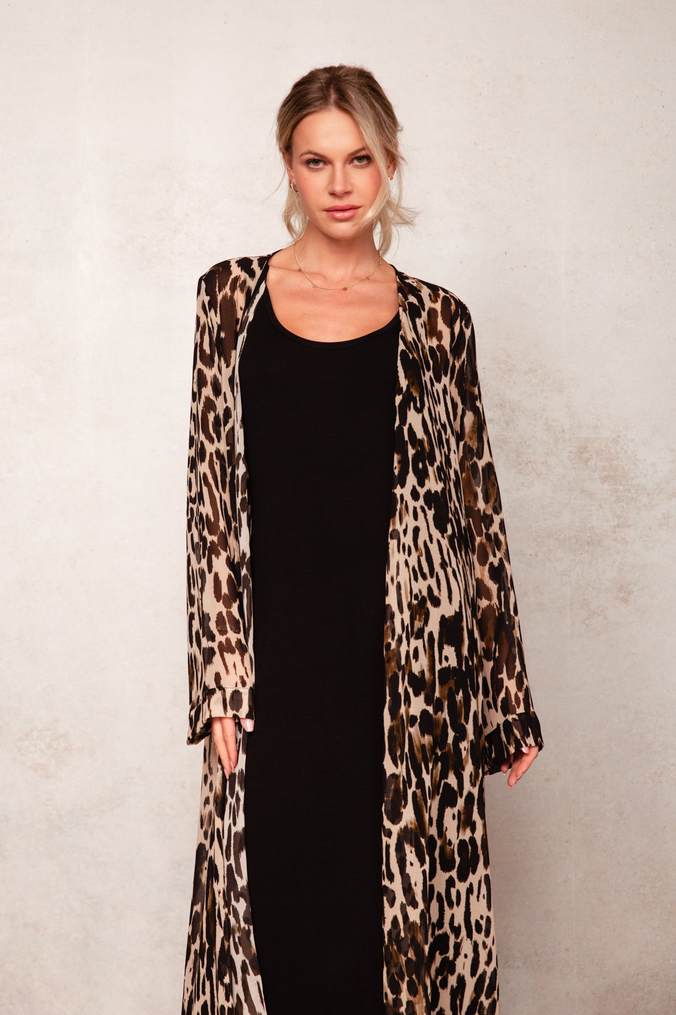 Leopard print duster clearance cardigan