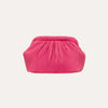 shell shaped clutch purse with pleather pleats