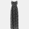 women's summer leopard print silky maxi dress with side slit