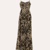silky, double lined, leopard print maxi summer dress 