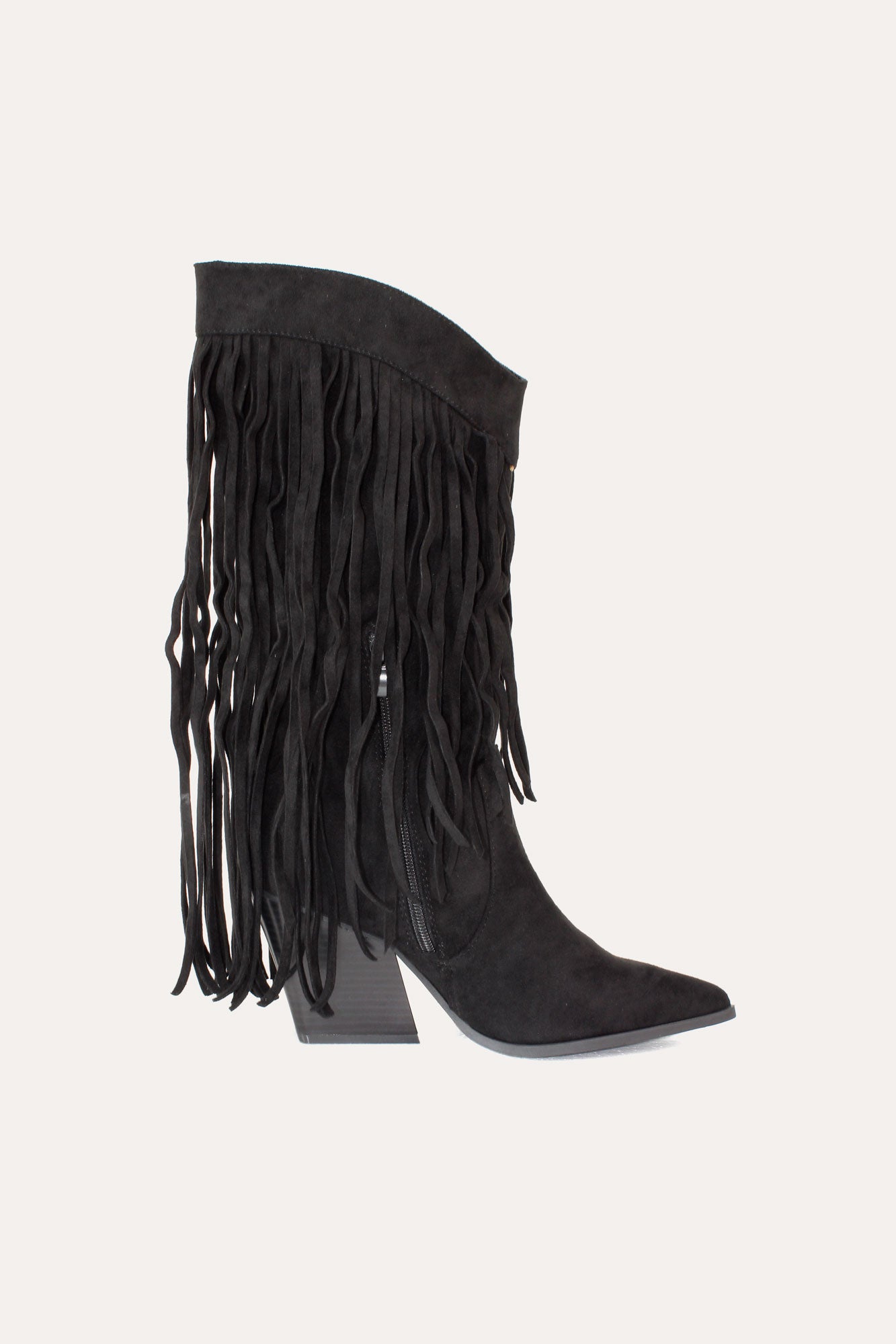 Black fringe cowboy store boots