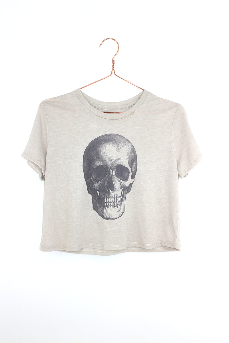 crop tee with printed skull