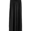 silky loose fitted wide trousers with elasticated waist