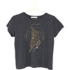 grey t-shirt with tiger design print