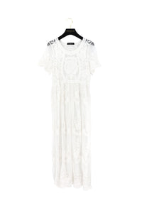 white lace sheer maxi dress