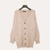 cosy long buttoned cardigan with v-neckline
