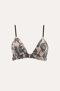 silky satin bralette in leopard print with front clasp 