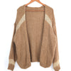 soft knitted cardigan with gold thread detailing
