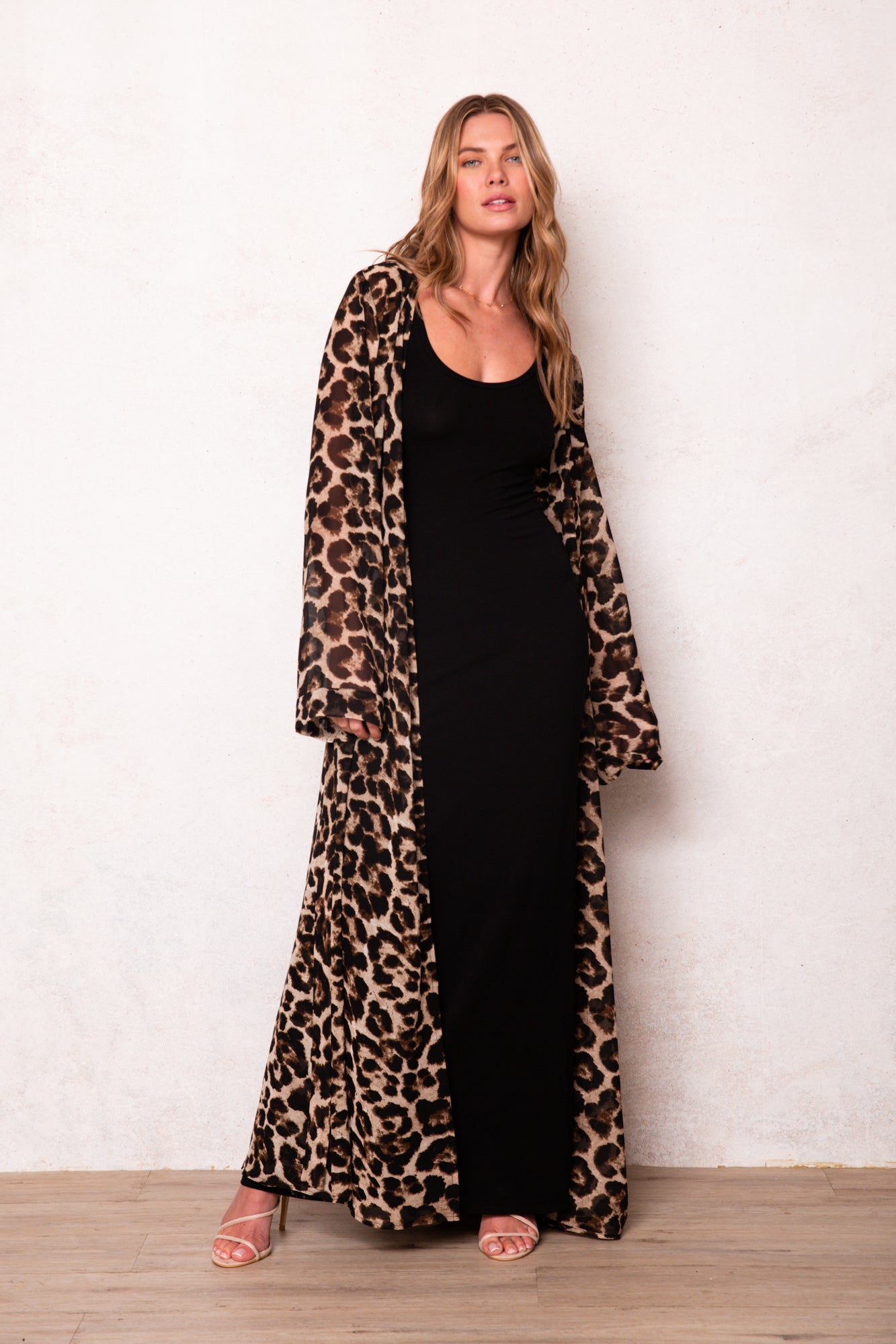 Leopard sale kimono dress