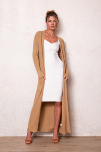long knitted ribbed cardigan