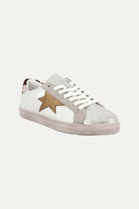 sneaker with suede and embossed finish with star motif
