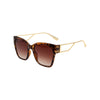 brown leopard wing sunglasses with gold framing